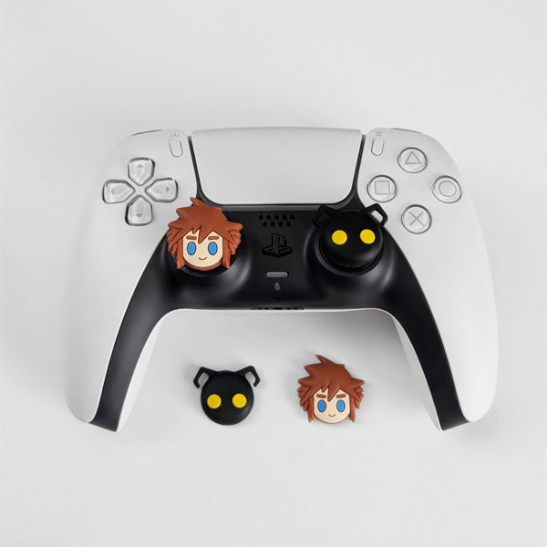 PS5 Controller with Kingdom Hearts Sora Heartless Thumb Grips