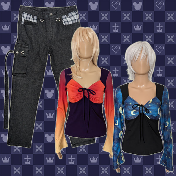 Kingdom Hearts Yozora Pants + Traverse Town and Twiight Town Tops