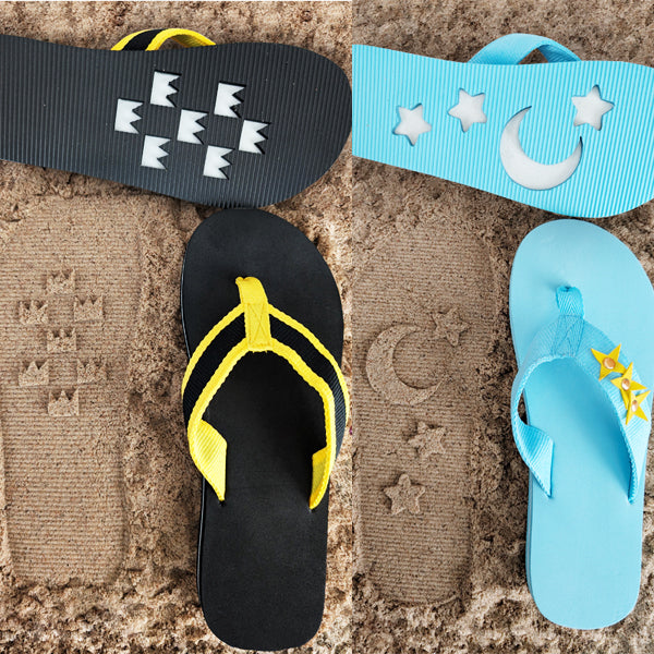 Kingdom Hearts Sora and Namine Cosplay Flip Flops Shoes in the sand